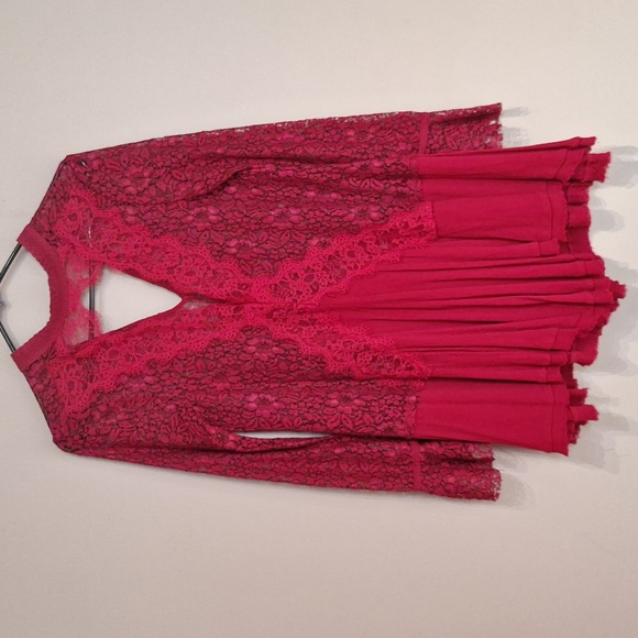 HOST PICK Free People burgundy tunic long sleeve mini dress - Picture 2 of 10